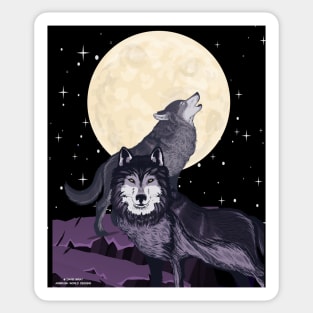 Wolves Howling At The Moon Sticker